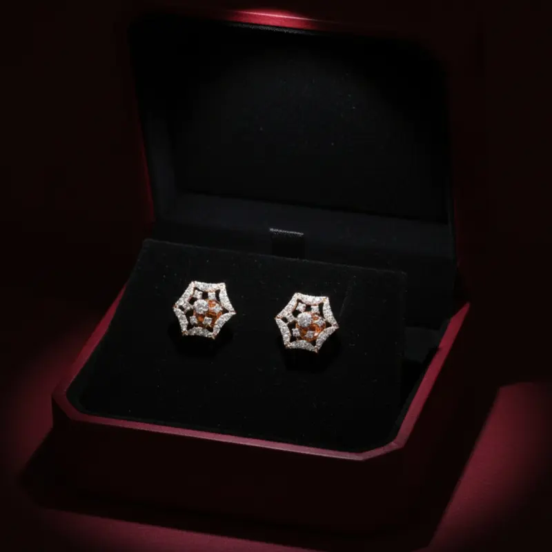 ROSE GOLD HEXAGONAL FROST STUDS