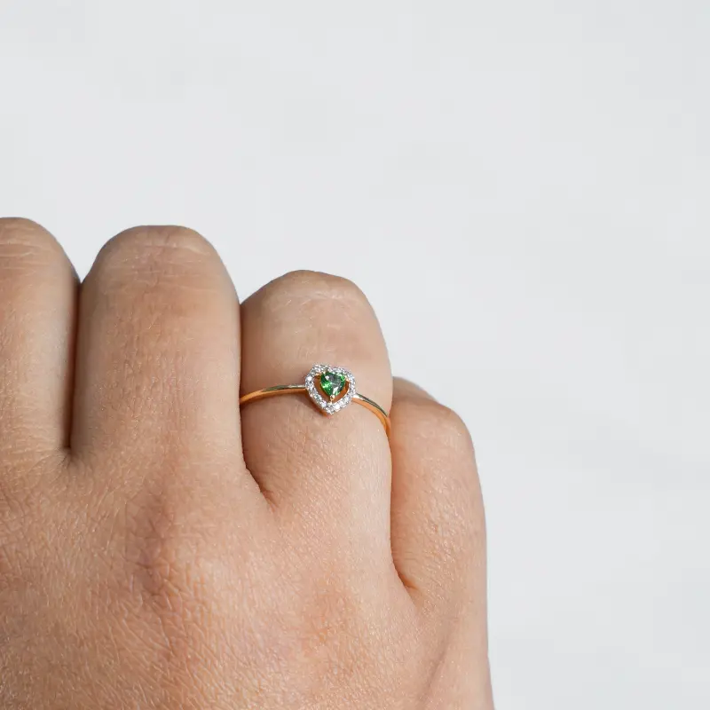 CHERIE GREEN HEART RING
