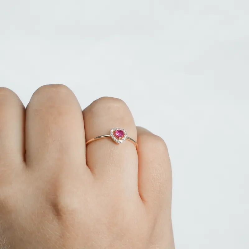 CHERIE RED HEART RING