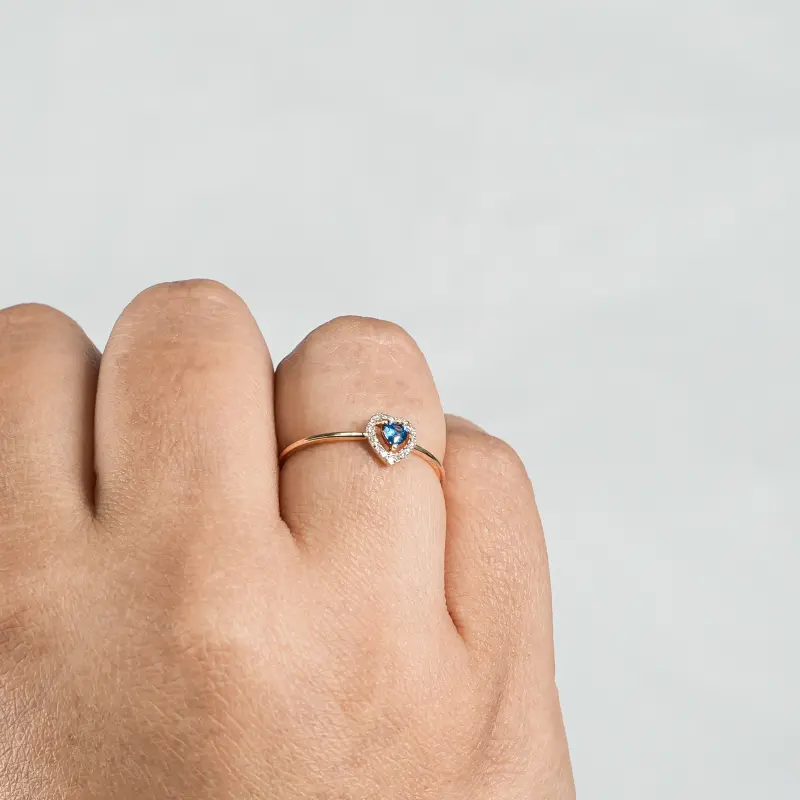 CHERIE BLUE HEART RING