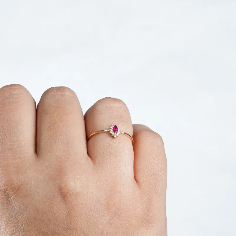 RED MARQUISE RING