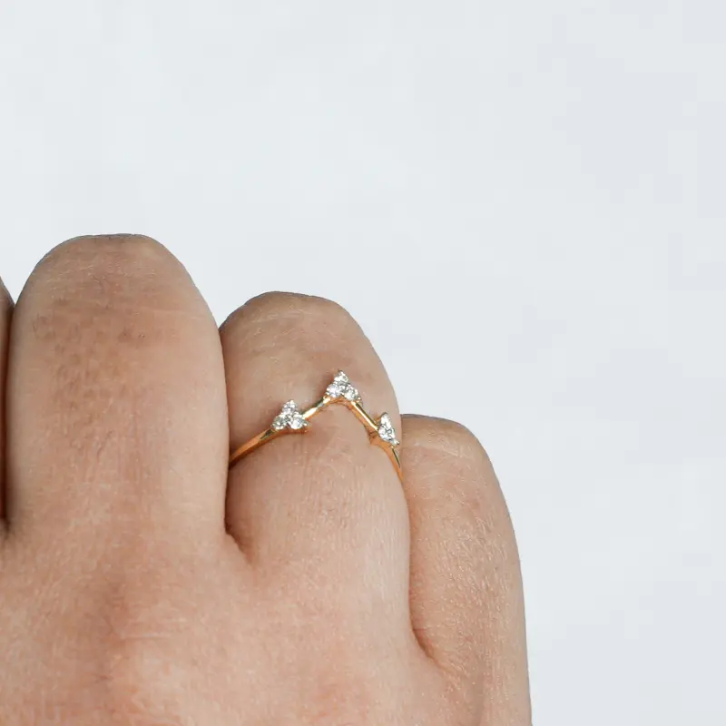 ORIGAMI PAVE RING