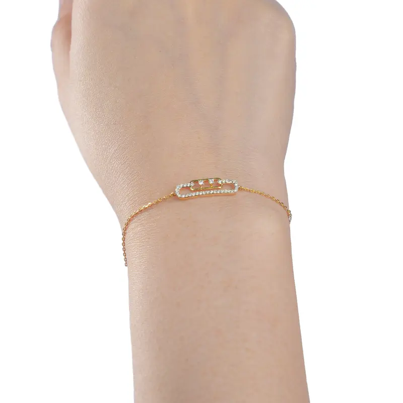 PAVE PAPERCLIP BRACELET