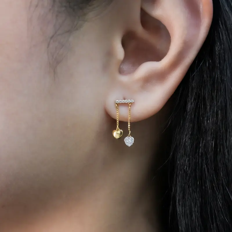 FLOATING HEART EARRING