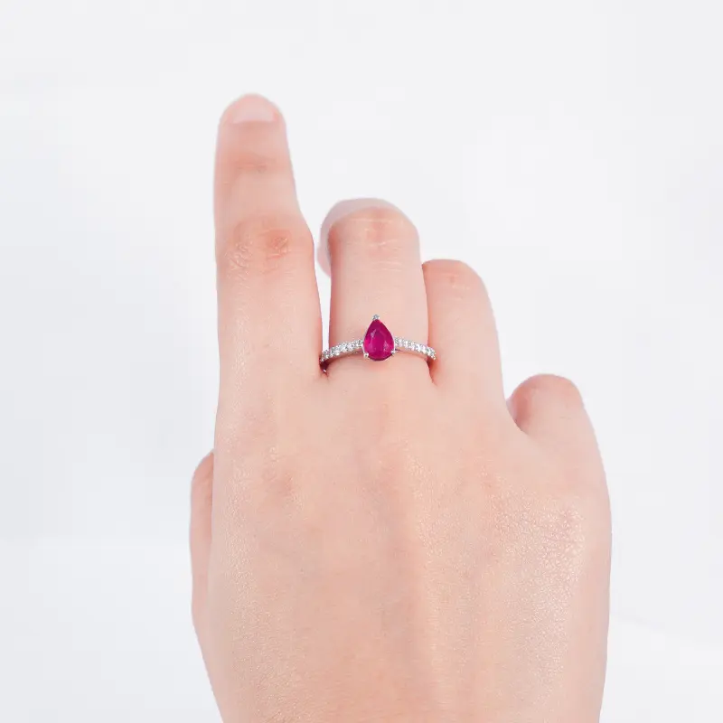 RUBY PEARDROP RING