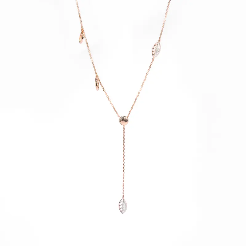 LEAF MOTIF CHARM NECKLACE