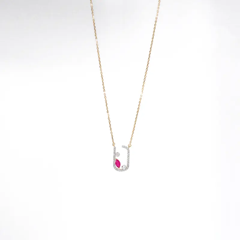 SCARLET FLOATING MARQUISE NECKLACE